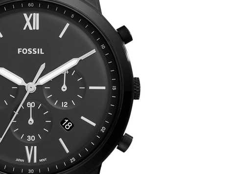 Fossil Neutra Chronograph Black Dial Black Steel Strap Watch for Men - FS5474 Buy Now By Fossil