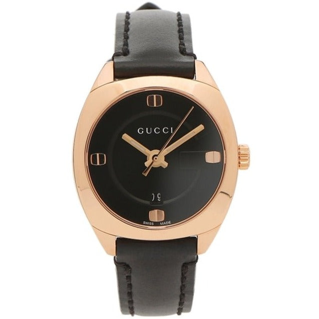 Gucci GG2570 Quartz Black Dial Black Leather Strap Watch For Women - YA142509 Buy Now By Gucci