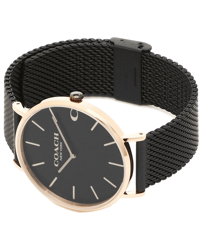 Coach Charles Black Ion Dial Black Mesh Bracelet Watch for Men - 14602470 Buy Now By Coach