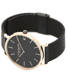 Coach Charles Black Ion Dial Black Mesh Bracelet Watch for Men - 14602470 Buy Now By Coach