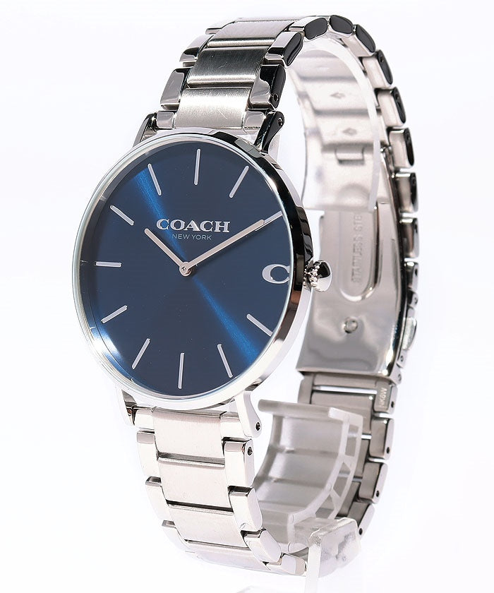 Coach Charles Blue Dial Silver Steel Strap Watch for Men - 14602429 Buy Now By Coach