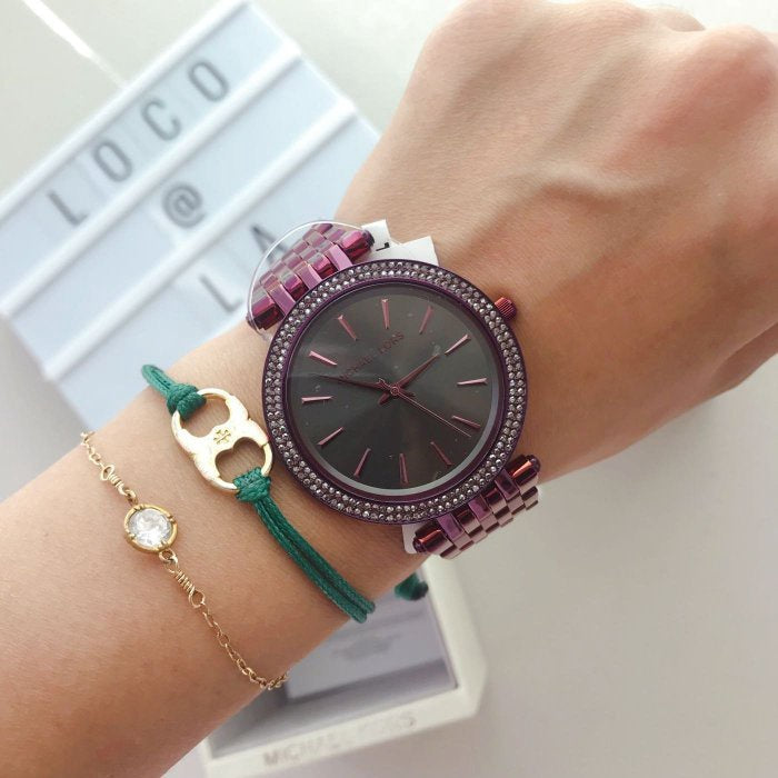 Michael Kors Darci Black Dial Purple Steel Strap Watch for Women - MK3554 Buy Now By Michael Kors