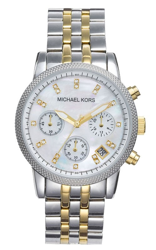 Michael Kors Ritz Chronograph White Dial Two Tone Steel Strap Watch for Women - MK5057 Buy Now By Michael Kors