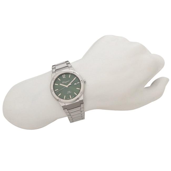 Salvatore Ferragamo F-80 Classic Green Dial Silver Steel Strap Watch for Men - SFDT02123 Buy Now By Salvatore Ferragamo