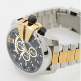 Diesel Mega Chief Chronograph Black Dial Two Tone Steel Strap Watch For Men - DZ4581 Buy Now By Diesel