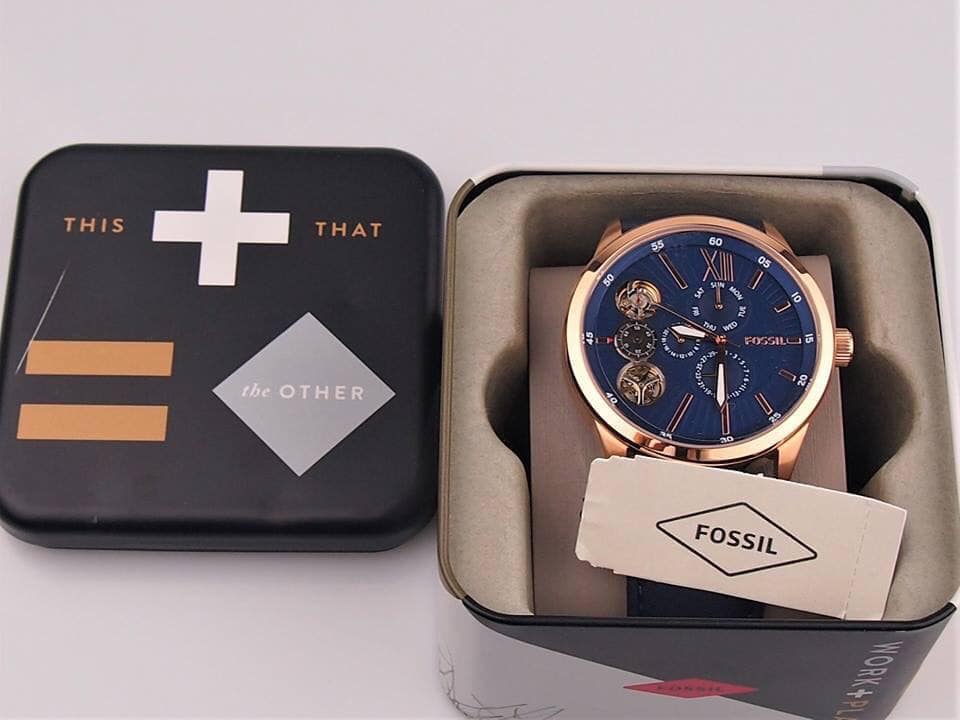 Fossil Flynn Mechanical Blue Dial Blue Leather Strap Watch for Men - BQ2219 Buy Now By Fossil