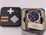 Fossil Flynn Mechanical Blue Dial Blue Leather Strap Watch for Men - BQ2219 Buy Now By Fossil