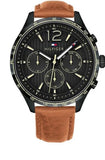 Tommy Hilfiger Gavin Chronograph Quartz Black Dial Brown Leather Strap Watch for Men - 1791470 Buy Now By Tommy Hilfiger