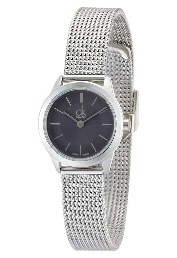 Calvin Klein Minimal Grey Dial Silver Mesh Bracelet Watch for Women - K3M23124 Buy Now By Calvin Klein