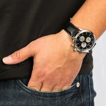 Hugo Boss Companion Black Dial Black Leather Strap Watch for Men - 1513543 Buy Now By Hugo Boss