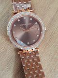 Michael Kors Darci Brown Dial Rose Gold Stainless Steel Strap Watch for Women - MK3217 Buy Now By Michael Kors