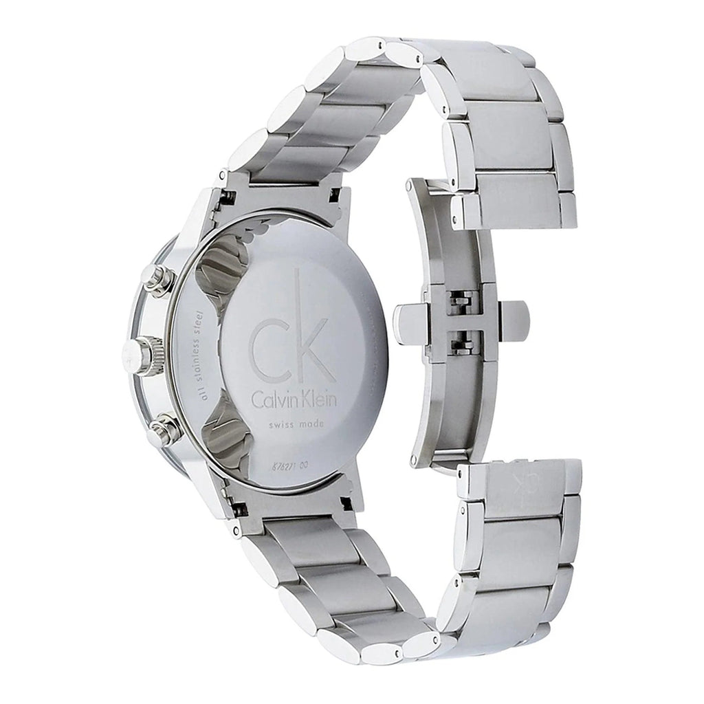 Calvin Klein Post Minimal Chronograph Black Dial Silver Steel Strap Watch for Men - K7627161 Buy Now By Calvin Klein