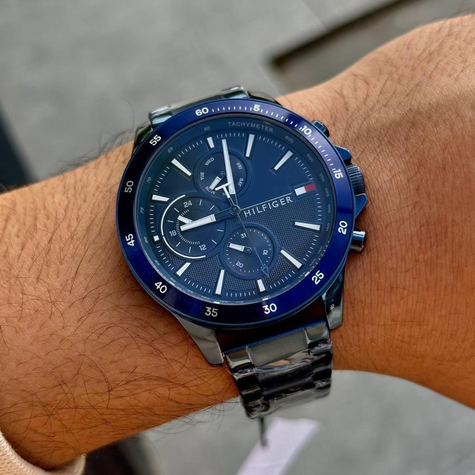 Tommy Hilfiger Bank Quartz Blue Dial Blue Steel Strap Watch for Men - 1791720 Buy Now By Tommy Hilfiger