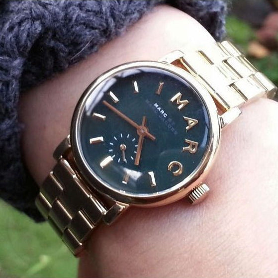 Marc Jacobs Baker Green Dial Gold Steel Strap Watch for Women - MBM3245 Buy Now By Marc Jacobs
