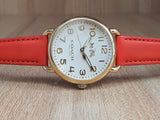 Coach Delancey Ivory Dial Orange Leather Strap Watch for Women - 14502719 Buy Now By Coach