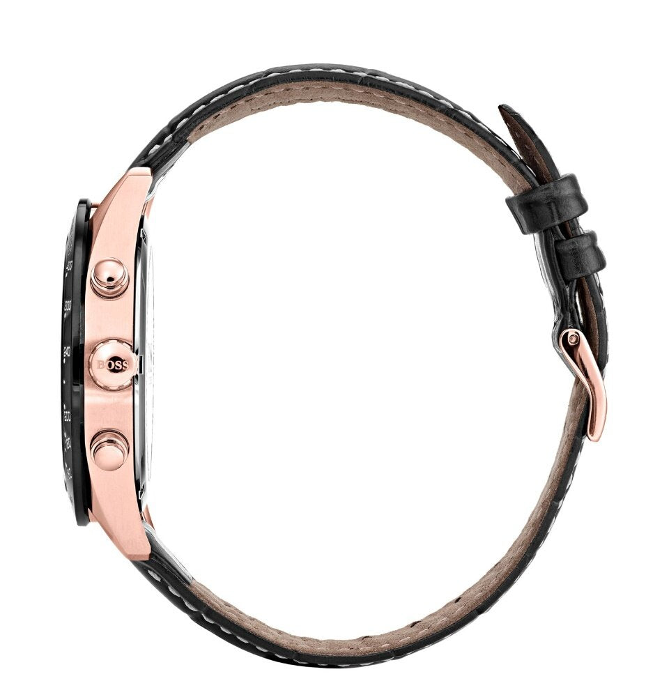 Hugo Boss Talent Chronograph Black Dial Black Leather Strap Watch For Men - 1513580 Buy Now By Hugo Boss