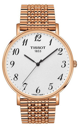 Tissot T Classic Everytime White Dial Rose Gold Mesh Bracelet Watch for Men - T109.610.33.032.00 Buy Now By Tissot
