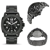 Fossil Machine Chronograph Black Dial Black Steel Strap Watch for Men - FS4927 Buy Now By Fossil