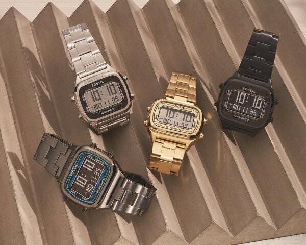 Fossil Retro Digital Black Dial Black Steel Strap Watch for Men - FS5846 Buy Now By Fossil