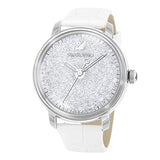 Swarovski Crystalline Hours Silver Dial White Leather Strap Watch for Women - 5295383 Buy Now By Swarovski