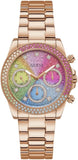 Guess Confetti Multifunction Multicolor Dial Rose Gold Steel Strap Watch For Women - GW0483L3 Buy Now By Guess