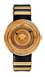 Versace V Metal Icon Gold Dial Black & Gold Strap Watch for Women - VLC030014 Buy Now By Versace