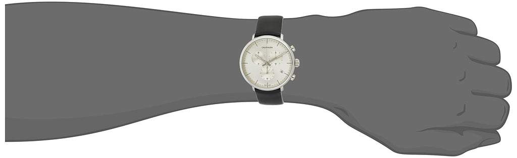 Calvin Klein High Noon Chronograph White Dial Black Leather Strap Watch for Men - K8M271C6 Buy Now By Calvin Klein