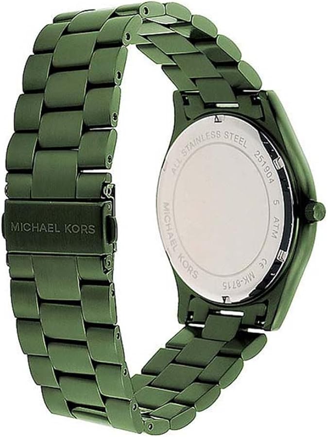 Michael Kors Slim Runway Quartz Black Dial Green Steel Strap Watch For Men - MK8715 Buy Now By Michael Kors