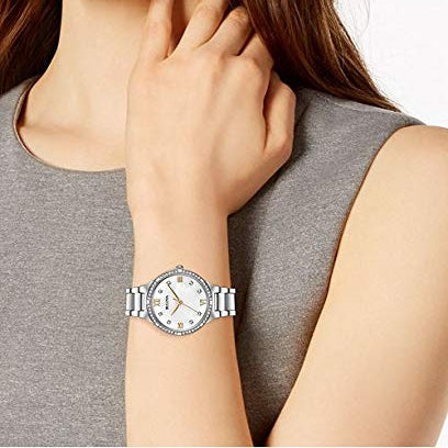 Bulova Crystal Collection Mother of Pearl Dial Silver Steel Strap Watch for Women - 96L263 Buy Now By Bulova