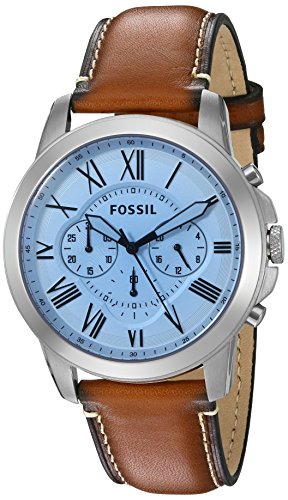 Fossil Grant Chronograph Blue Dial Brown Leather Strap Watch for Men - FS5184 Buy Now By Fossil