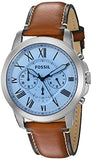 Fossil Grant Chronograph Blue Dial Brown Leather Strap Watch for Men - FS5184 Buy Now By Fossil