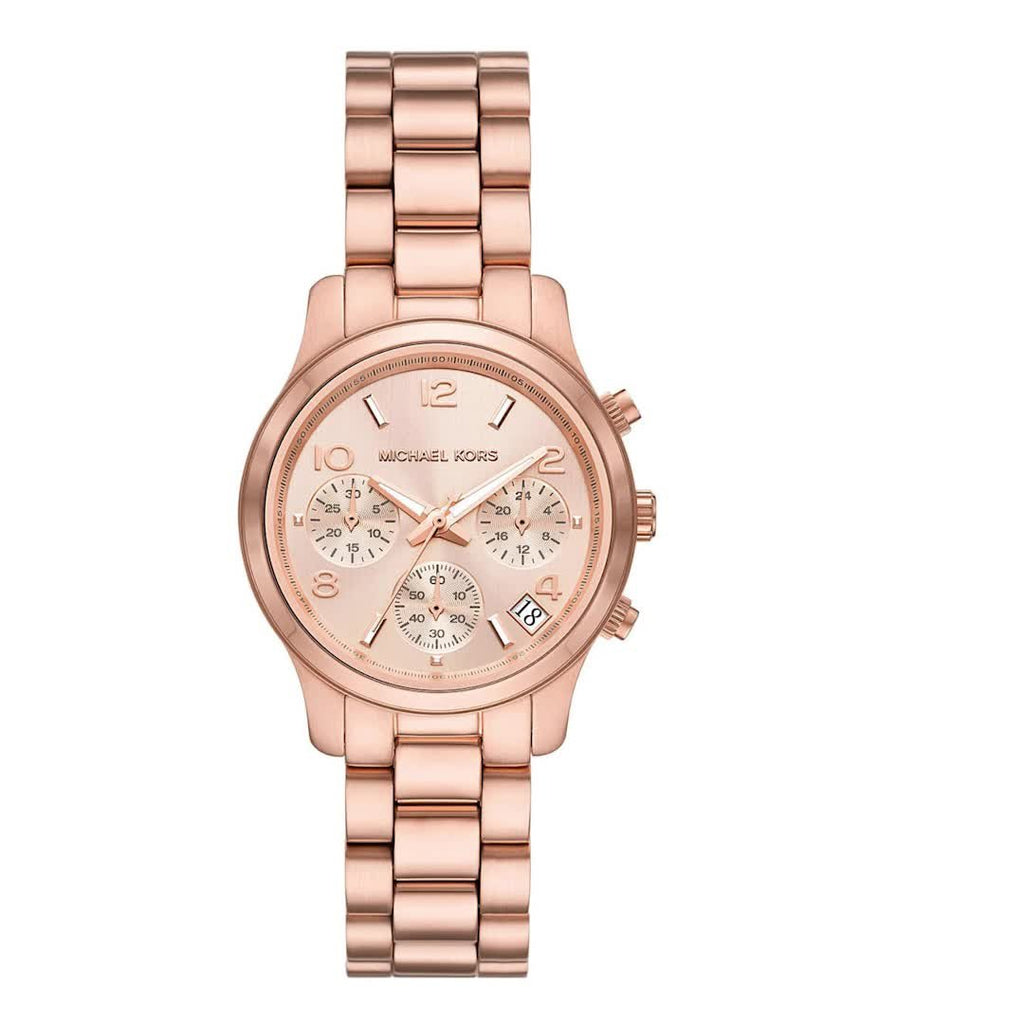 Michael Kors Runway Chronograph Rose Gold Dial Rose Gold Steel Strap Watch For Women - MK7327 Buy Now By Michael Kors