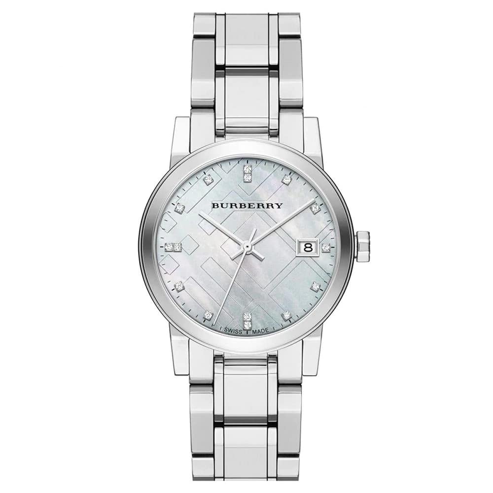 Burberry The City Diamonds Silver Dial Silver Steel Strap Watch for Women - BU9125 Buy Now By Burberry
