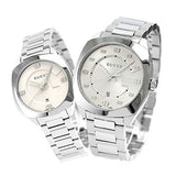 Gucci GG2570 Silver Dial Silver Steel Strap Watch For Men - YA142308 Buy Now By Gucci