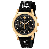 Versace Sports Tech Chronograph Black Dial Black Rubber Strap Watch for Men - VELT00119 Buy Now By Versace