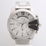Diesel Mega Chief Chronograph Silver Dial Silver Steel Strap Watch For Men - DZ4501 Buy Now By Diesel