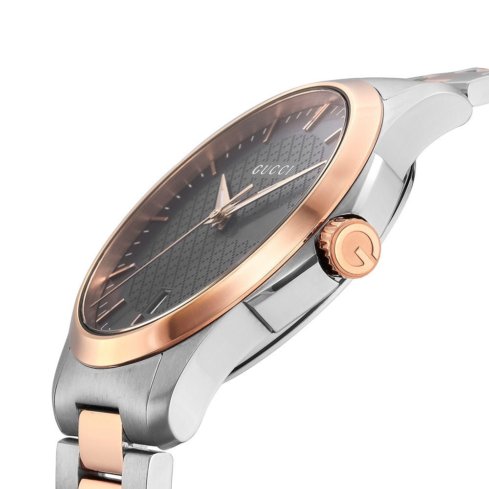 Gucci G Timeless Grey Dial Two Tone Steel Strap Watch For Men - YA126446 Buy Now By Gucci