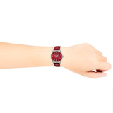 Gucci G-Timeless Mother of Pearl Red Dial Red Leather Strap Watch For Women - YA1264041 Buy Now By Gucci