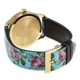 Gucci G Timeless Floral Turquoise Dial Turquoise Leather Strap Watch For Women - YA1264085 Buy Now By Gucci