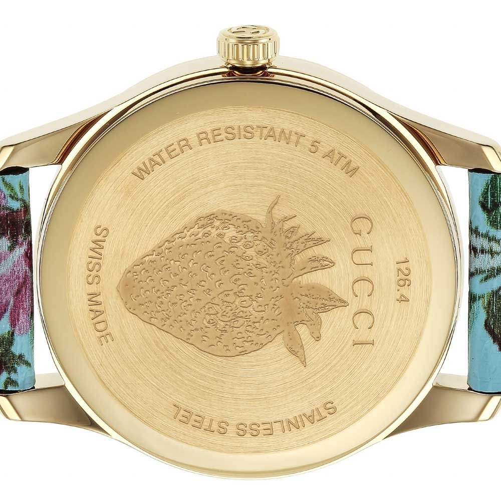 Gucci G Timeless Floral Turquoise Dial Turquoise Leather Strap Watch For Women - YA1264085 Buy Now By Gucci