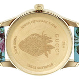 Gucci G Timeless Floral Turquoise Dial Turquoise Leather Strap Watch For Women - YA1264085 Buy Now By Gucci