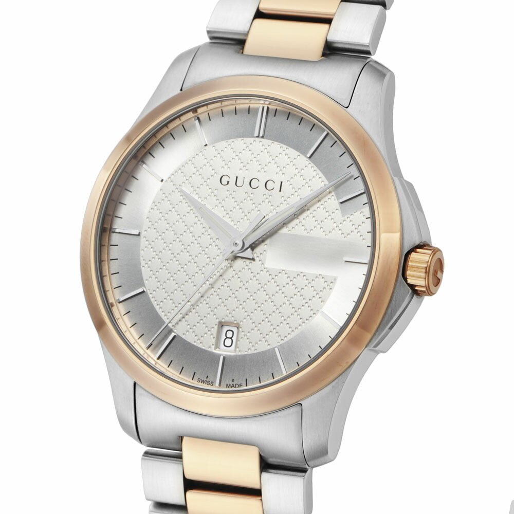 Gucci G Timeless Silver Dial Two Tone Steel Strap Watch For Men - YA126447 Buy Now By Gucci