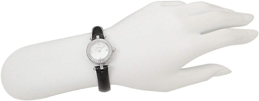Gucci Diamantissima Diamonds Mother of Pearl Dial Black Leather Strap Watch For Women - YA141511 Buy Now By Gucci