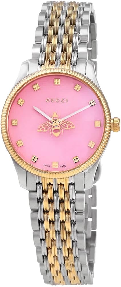 Gucci G Timeless Quartz Pink Dial Two Tone Steel Strap Watch For Women - YA1265030 Buy Now By Gucci