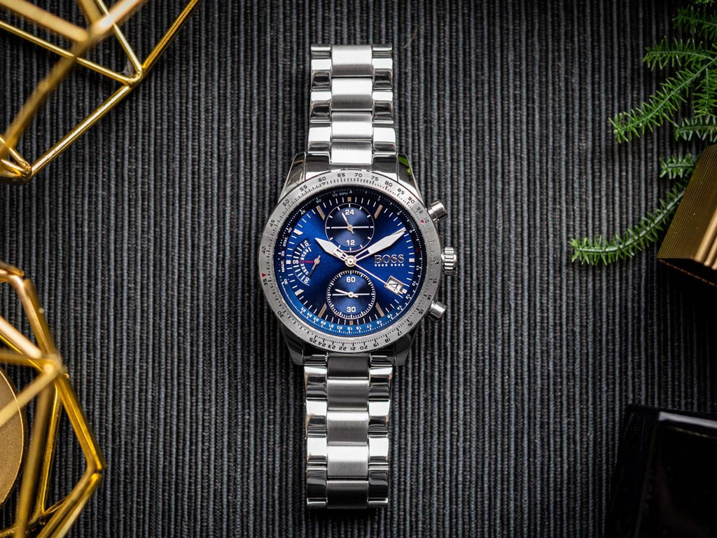 Hugo Boss Pilot Blue Dial Silver Steel Strap Watch for Men - 1513850 Buy Now By Hugo Boss