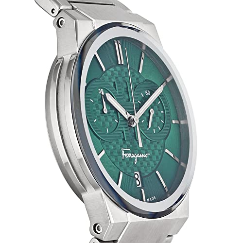 Salvatore Ferragamo Sapphire Chrono Green Dial Silver Steel Strap Watch for Men - SFME00421 Buy Now By Salvatore Ferragamo