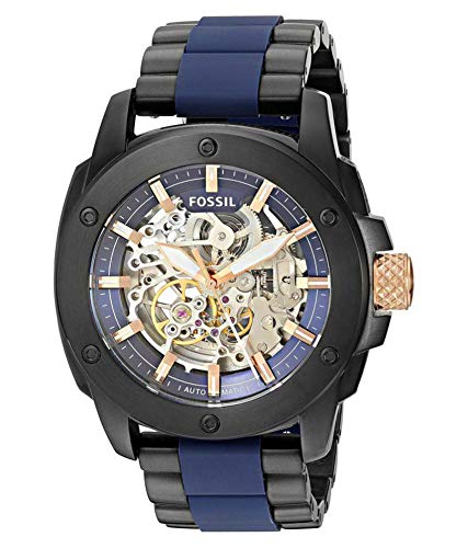 Fossil Modern Machine Automatic Skeleton Blue Dial Two Tone Steel Strap Watch for Men - ME3133 Buy Now By Fossil
