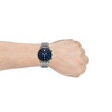 Emporio Armani Aviator Chronograph Blue Dial Silver Steel Strap Watch For Men - AR11238 Buy Now By Emporio Armani