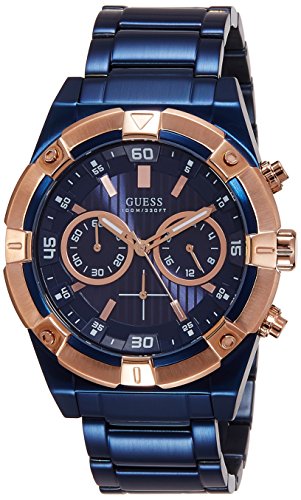 Guess Jolt Analog Blue Dial Blue Steel Strap Watch for Men - W0377G4 Buy Now By Guess