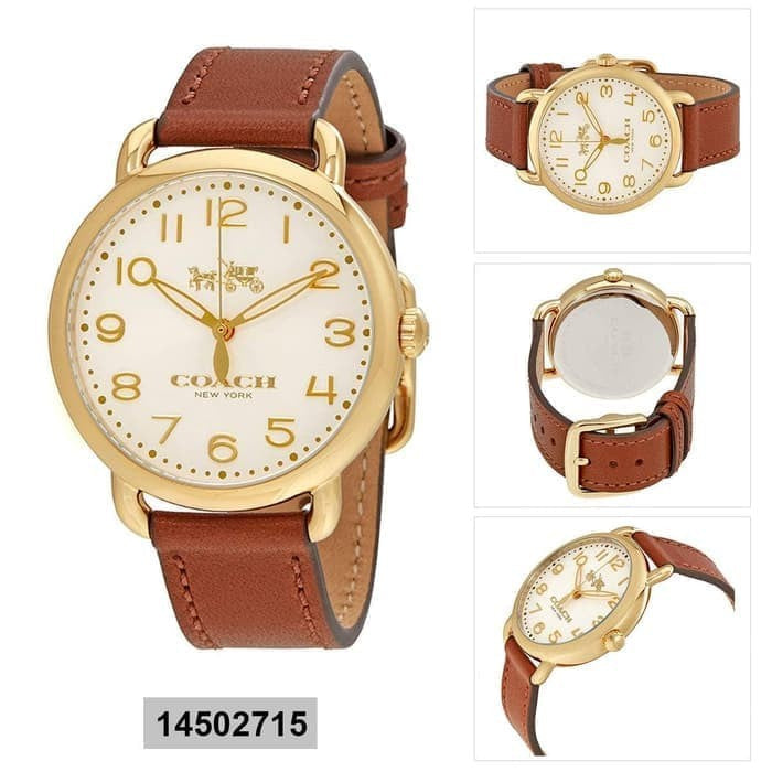 Coach Delancey White Dial Brown Leather Strap Watch for Women - 14502715 Buy Now By Coach